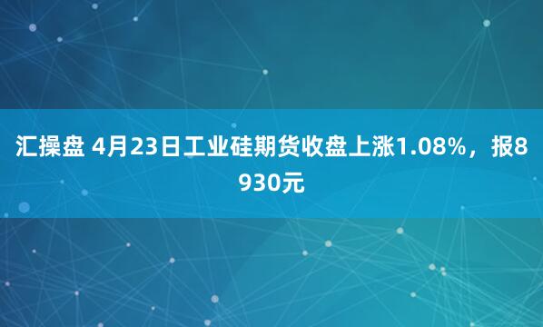 汇操盘 4月23日工业硅期货收盘上涨1.08%，报8930元